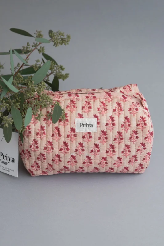 Pink Organic Cotton Cosmetic Bag